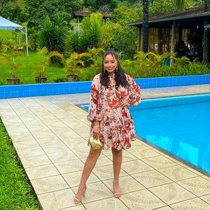 Floral Chiffon Mini Dress